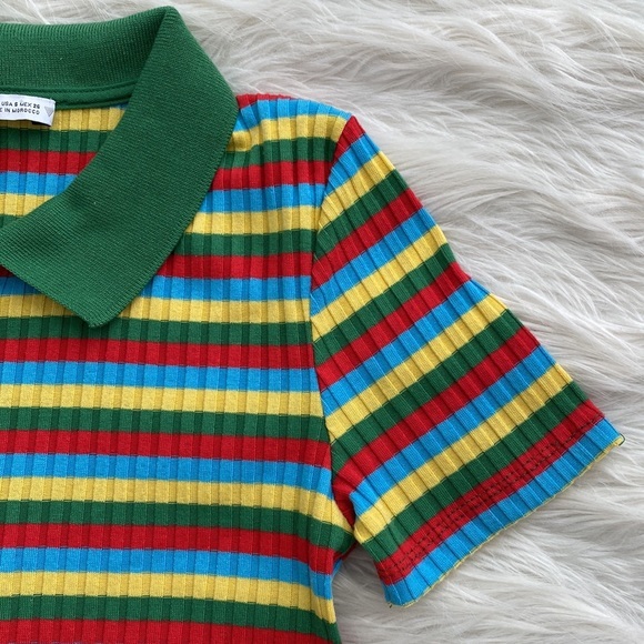 Zara | Multicolored Striped Ribbed Polo - Picture 6 of 13